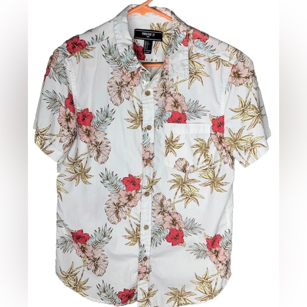 Forever 21 | Men’s Button down shirt | Size: S | Red/white floral | Pre-Owned